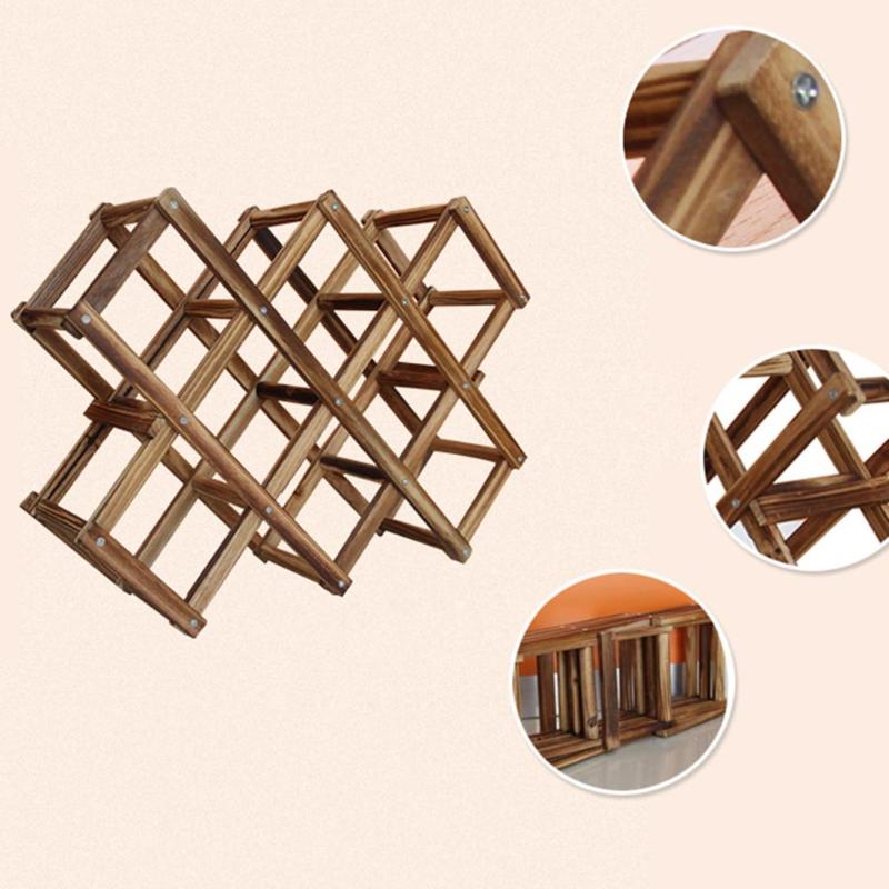 Estante plegable clásico de madera para vino tinto, soporte para botellas de cerveza, estante de exhibición para Bar y cocina, organizador, para el hogar Decoración de mesa, 10 Uds.