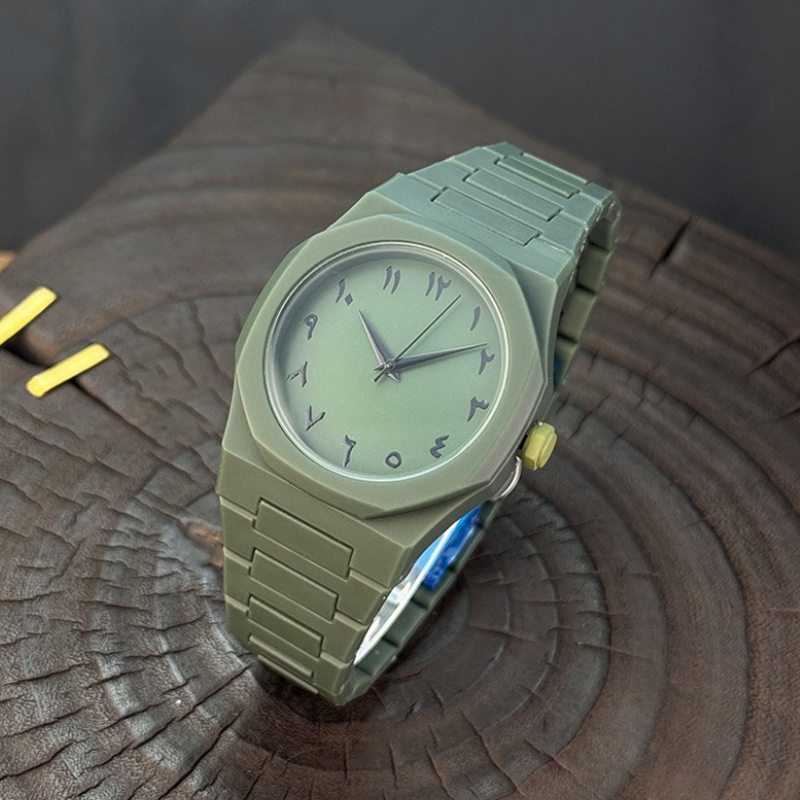 Minimalist Quartz Watch Middle East Arabic Numeral Business Quartz Men's Watches Waterproof Clock: green