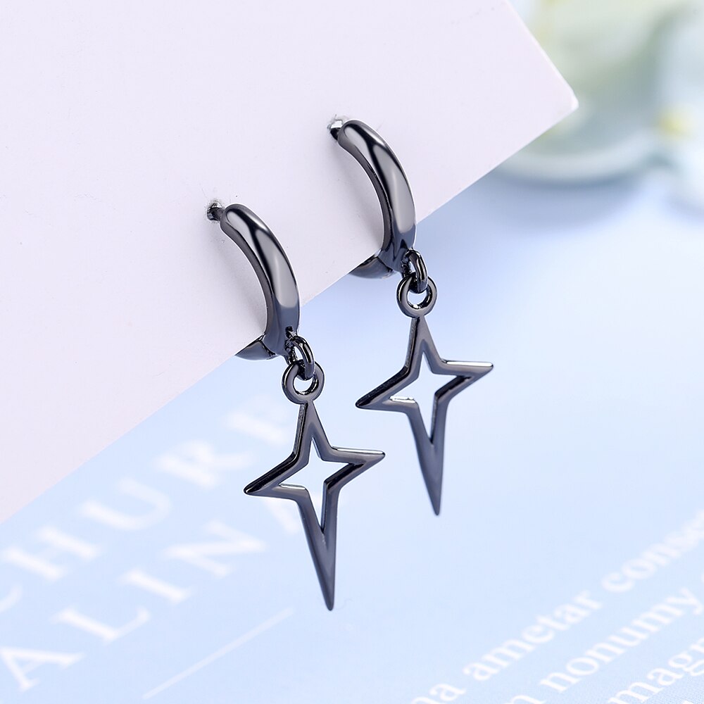 NEHZY-pendientes largos de Plata de Ley 925 para mujer, joyería de , Estrella de Plata tailandesa negra, Simple, Retro, borla: 483