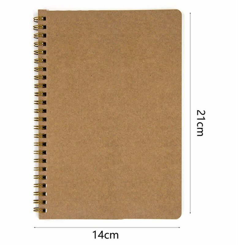 Medium A5 Dotted Grid Spiral Notebook Journal Cardboard Soft Cover 100 Pages