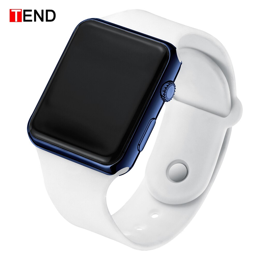 Mode Mannen Sport LED Horloge Digitale Horloge Mannen Horloge Siliconen Elektronische hodinky Saat elektronische digitale klok: White DeepBlue