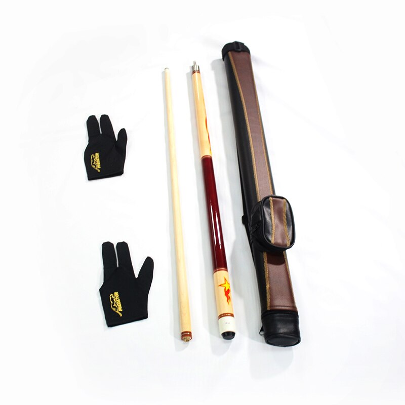 Economic 1 piece pool cue+1 piece cue case+ billiard gloves for