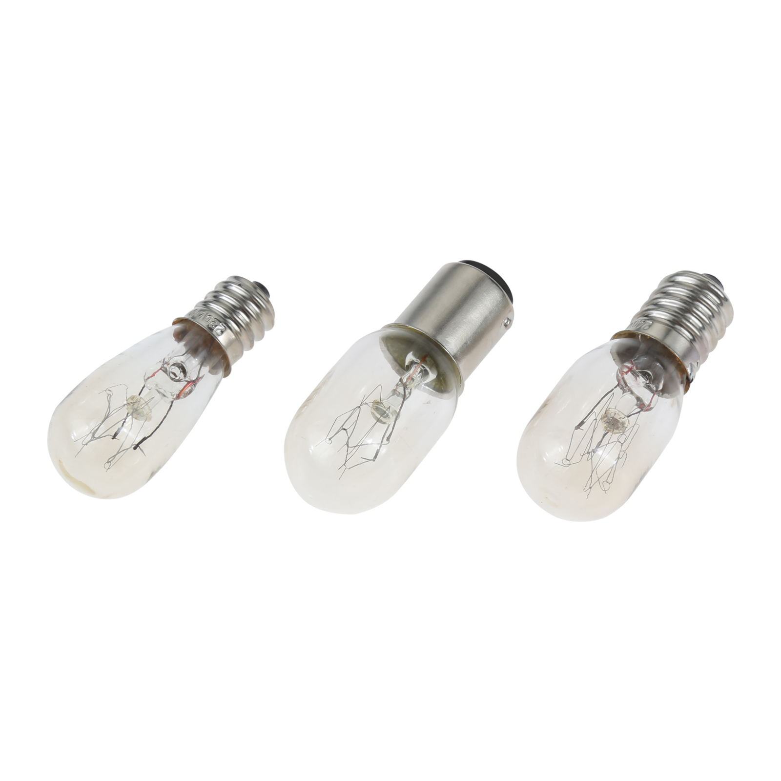 Bombilla para máquina de coser, 2 uds., 220V, E12/BA15D/E14, 15W, lámpara incandescente roscada/enchufable, luz LED de maíz para nevera, advertencia artesanal DIY