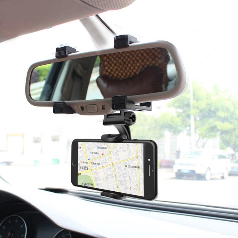 Car Phone Holder Car Rearview Mirror Mount Phone Holder 360 Degrees For Cell Phone GPS Car Rear View Mirror Holder