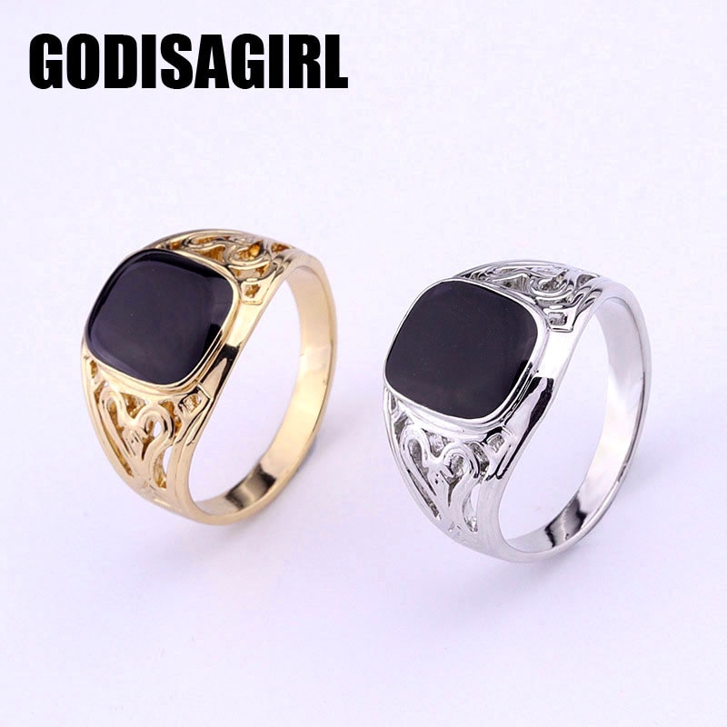 Mode Luxe Goud En Zilver Kleuren Classic Vintage Mannen Ring Mannetjes Man Vinger Ringen Voor Mannen Vrouwen Wedding Party Size7-12