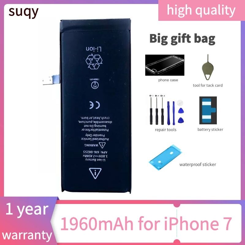 Suqy for Apple Iphone 6 6 s 7 8 Battery Original 0 Cycle for Iphone 4 4s 5 5s 5c Se 6 Plus 6s Plus 7 Plus 8 Plus Bateria Phones: for iphone 7