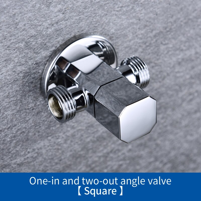 Massief Messing 1 In 2 Out Driehoek Klep Wall Mount Badkamer Wc Kraan Hoek Schakelaar G1/2 "Buitendraad Afsluiter: Square Style