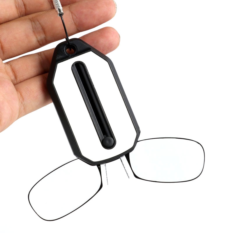 Dl -020 mini sleutelhanger leesbril dames neusclip op dunne opvouwbare opvouwbare dioptrie bril heren 1 1.5 2 optische bril heren