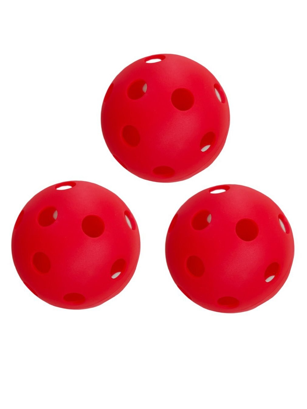 3 Stuks Geperforeerde Pickleball Rode Pickleball Bal Met Gaten Speelgoed Bal Voor Indoor En Outdoor Rechtbanken: Default Title