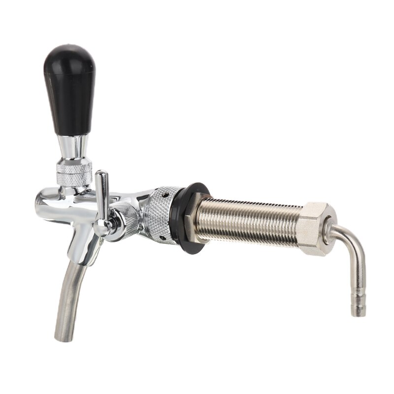 Stainless Steel Beer Tap 98mm Adjustable Beer Tap Handle G5 / 8 Thread Flow Control DIY Home Brewing Barware Tool Supplies