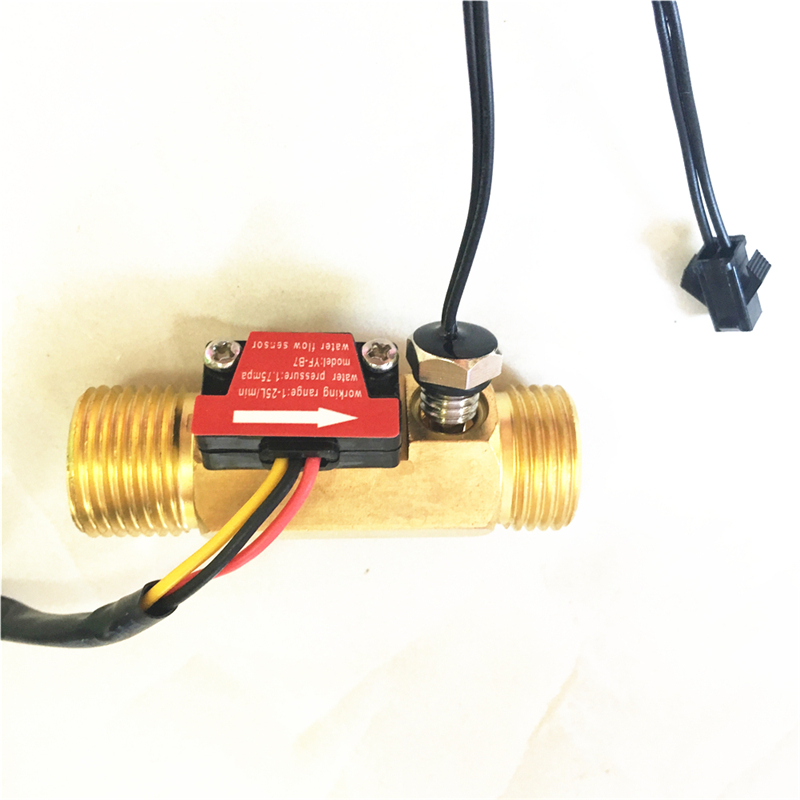 G1/2&quot;Brass Hall flow rate meter NTC temperature measurement YF-B7 water flow sensor meter