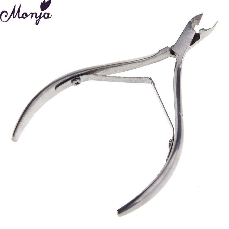 Monja Nail Art Stainless Steel Twill Handle Cuticle Nipper Cutter Dead Skin Remove Claening Nipper Scissor Plier Manicure Tool: SKU000137