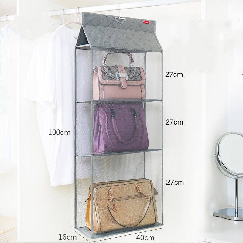 Handtas Opslag Opknoping Tas Garderobe Opknoping Stofdicht Opbergtas Opknoping Zak Drie-Dimensionale Mesh Multilayer Opbergtas