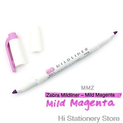 branded Zebra MildLiner Highlighter Marker Double-Sided Round Toe/Oblique Mild 15 Color for Choose Office and School Supply: Mild Magenta 1PC