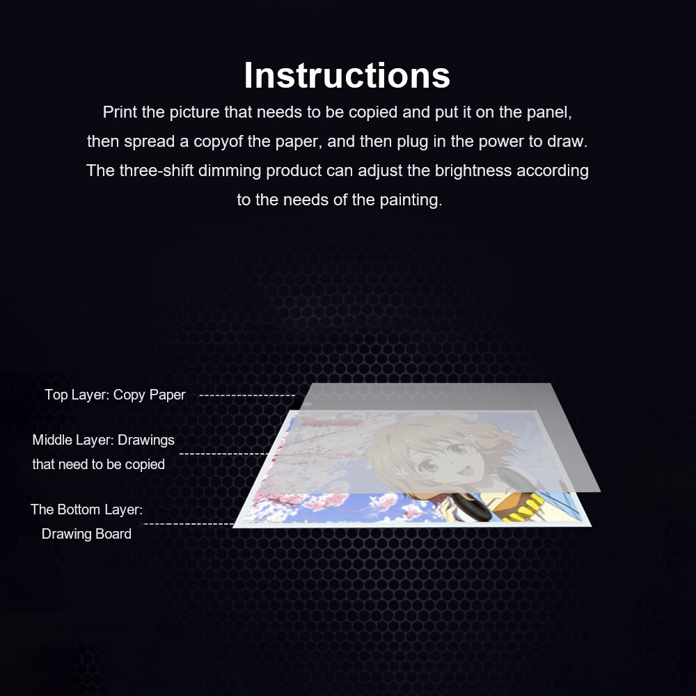 A4 LED Writing Painting Light Box Tracing Board Illuminating Sketch Penetrating Table Adjustable Brightness Flat