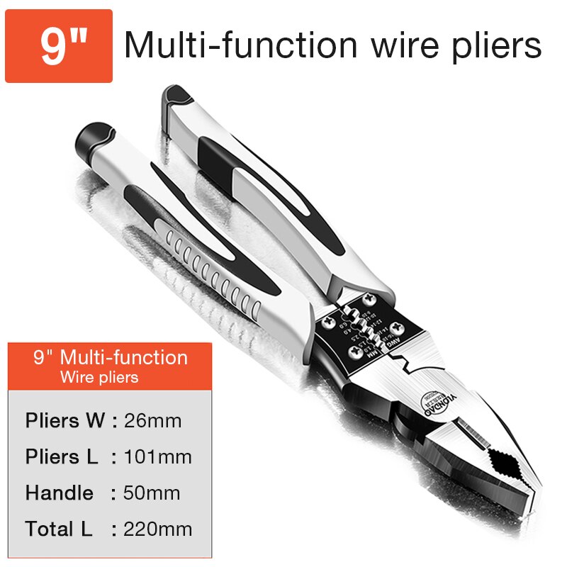 Multifunctional Cutting Pliers, Industrial-grade Bolt Vise, Electrician Clamping Winding Cutting Household Maintenance Tool: 9 INCH  A