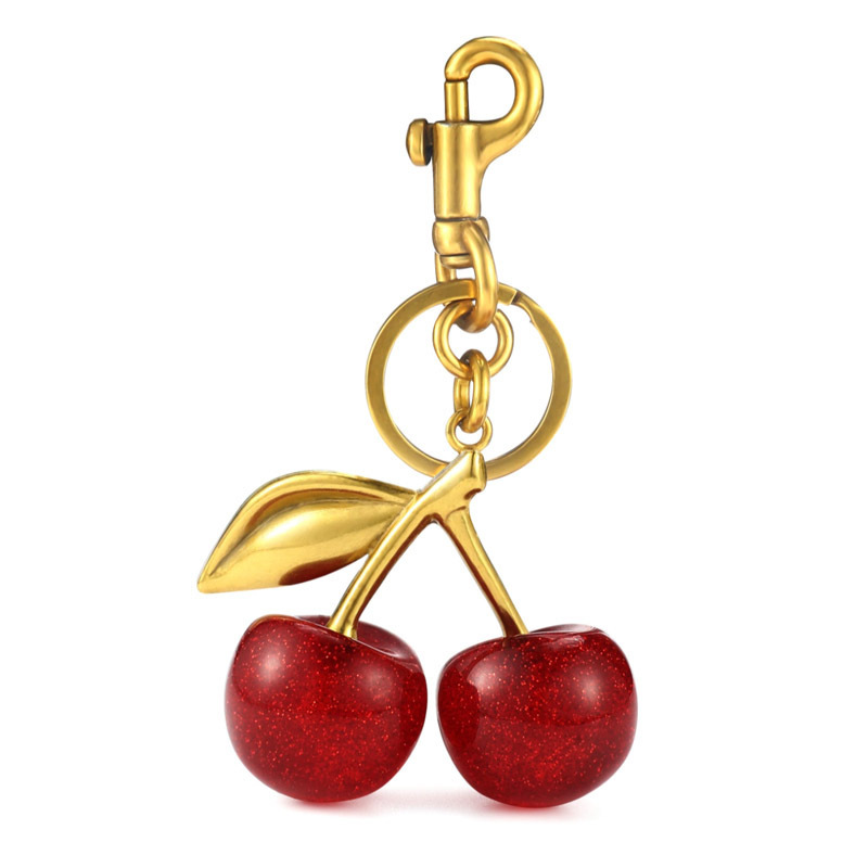 köstliche rot Kirsche Schlüssel bund Sommer Früchte Kirschen Anhänger Schlüssel Ring für Frauen Männer Schmuck Tasche Zubehör 2024