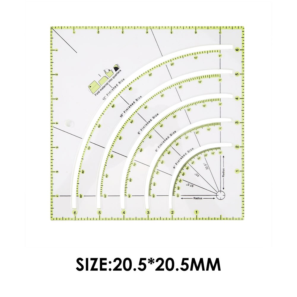 1PCS Acrylic Ruler DIY Manual Patchwork Line Drawing Sewing Ruler Convenient Color Sewing Ruler Measuring Tool 20.5X20.5cm