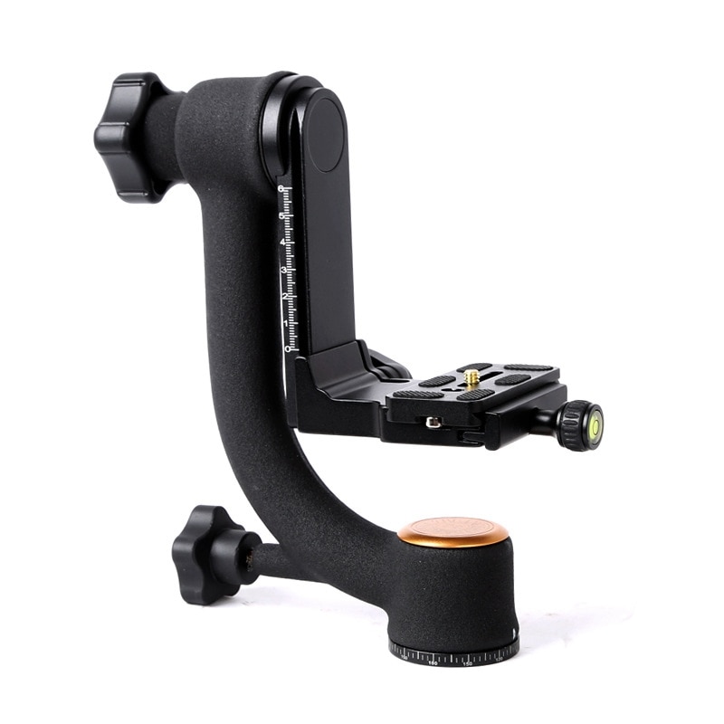 Caméra professionnelle cardan trépied tête pour grande capacité de charge caméra téléobjectif 1/4 vis 48mm diamètre