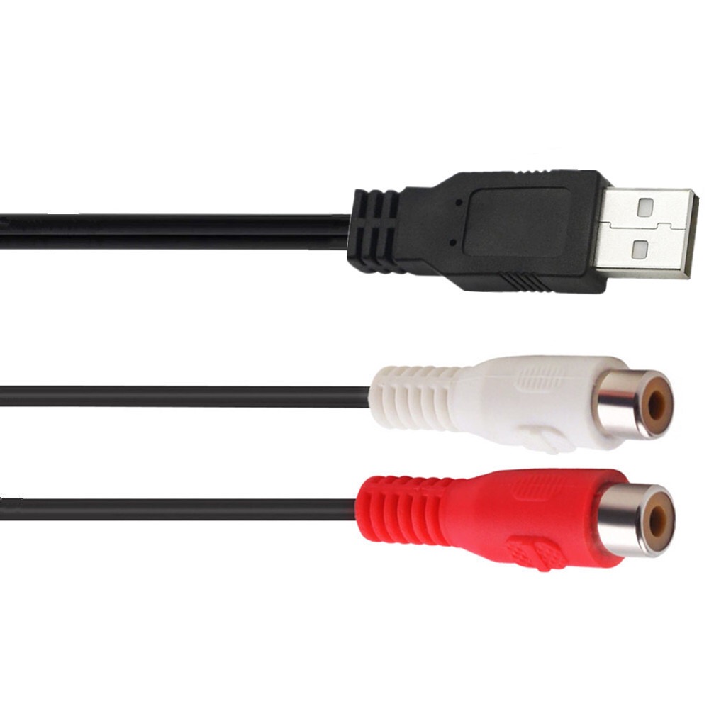 Câble USB vers 2 RCA, 5 pieds, 1.5m, USB 2.0 A mâle vers double RCA femelle, séparateur de prise PC TV Aux Audio vidéo AV, cordon adaptateur Composite