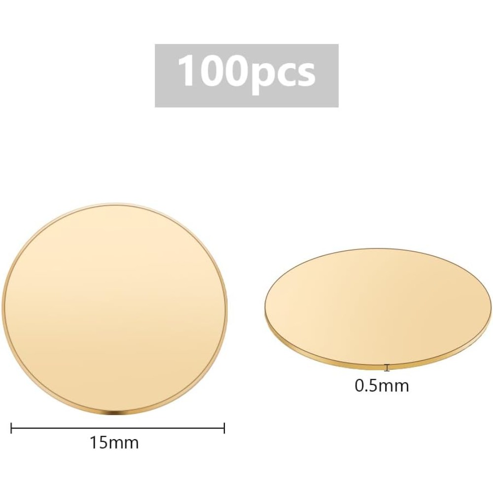 100 stuks metalen stempelen blanks messing ronde plaat 15mm messing schijven blanco messing plaat graveren blanks voor ambachten modellen maken kit
