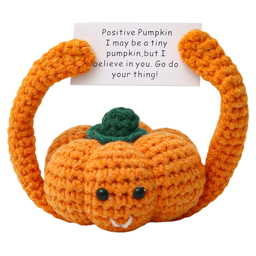 Halloween gehaakte poppen dier/pompoen gehaakte poppen met positieve kaart Kerstmis handgeweven wol pluche pop Home Decor: WHITE