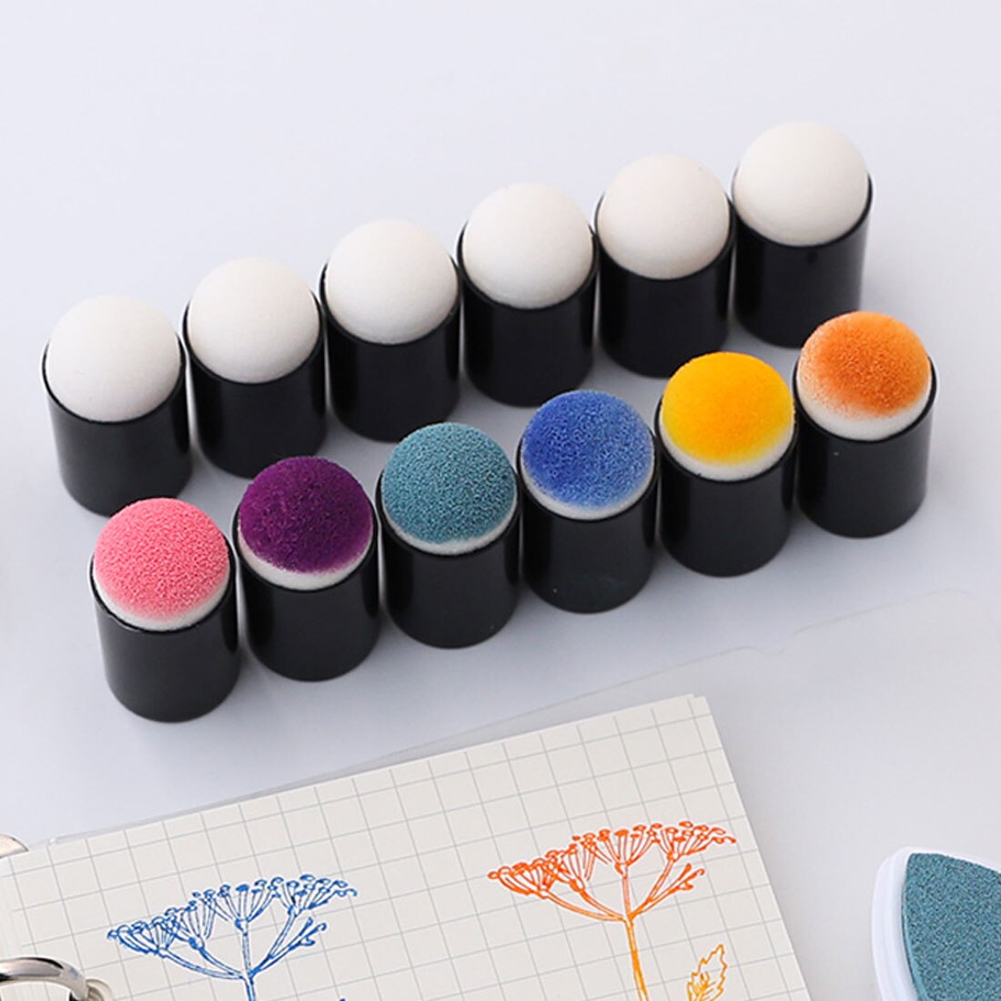 10/20/40pcs finger painting sponge finger set sponge painting tool smudge tool sponge foam finger painting craft set