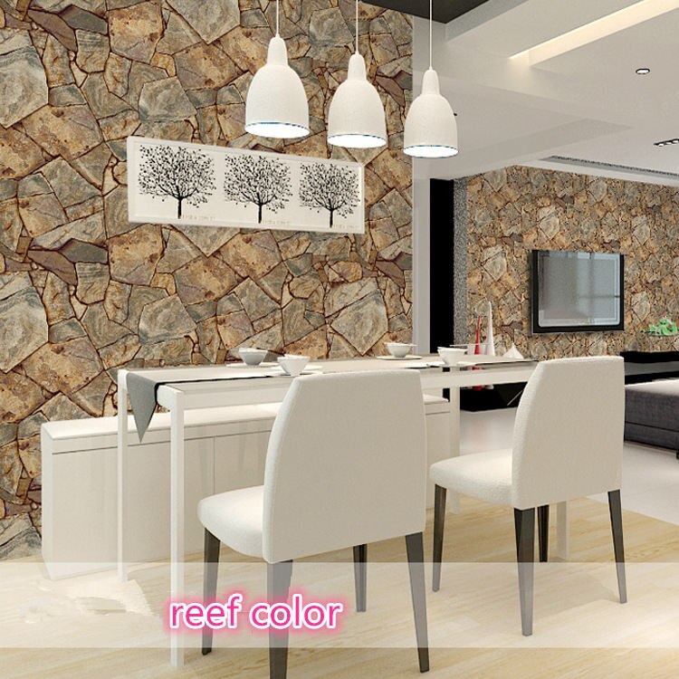 3D PVC Stone Pattern Wallpaper Home Decor Bedroom Reading Room Wall Paper 0.53m*1m