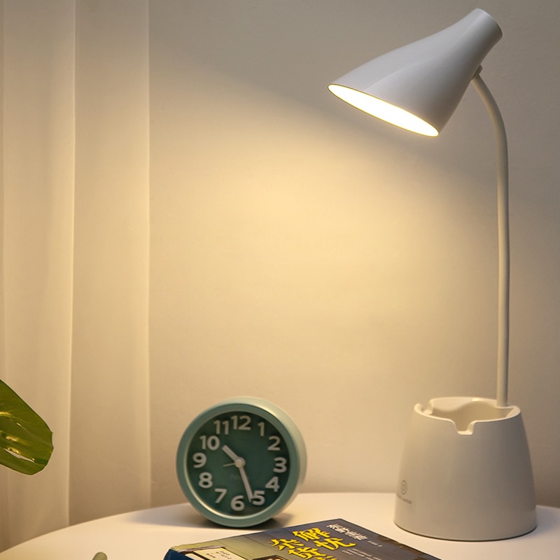 Flexo Led Tafellampen Met Usb Touch Dimbare Led Stand Bureaulamp Leeslamp Moderne Flexibele Studie Lamp Met Pen houder
