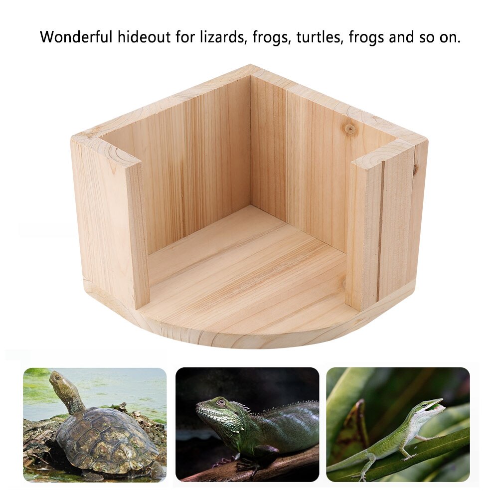 Elude de madera cueva reptil tortuga caja escalada paisajismo decoración transparente Reptiles casa