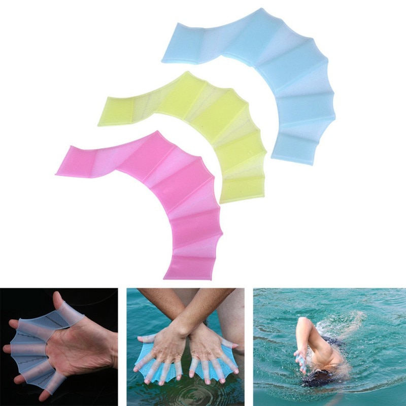 1pc svømning håndsvømmede svømmeføtter silikone svømmetøj svømme handske vand støvler træning padle dykker handske dykker finner