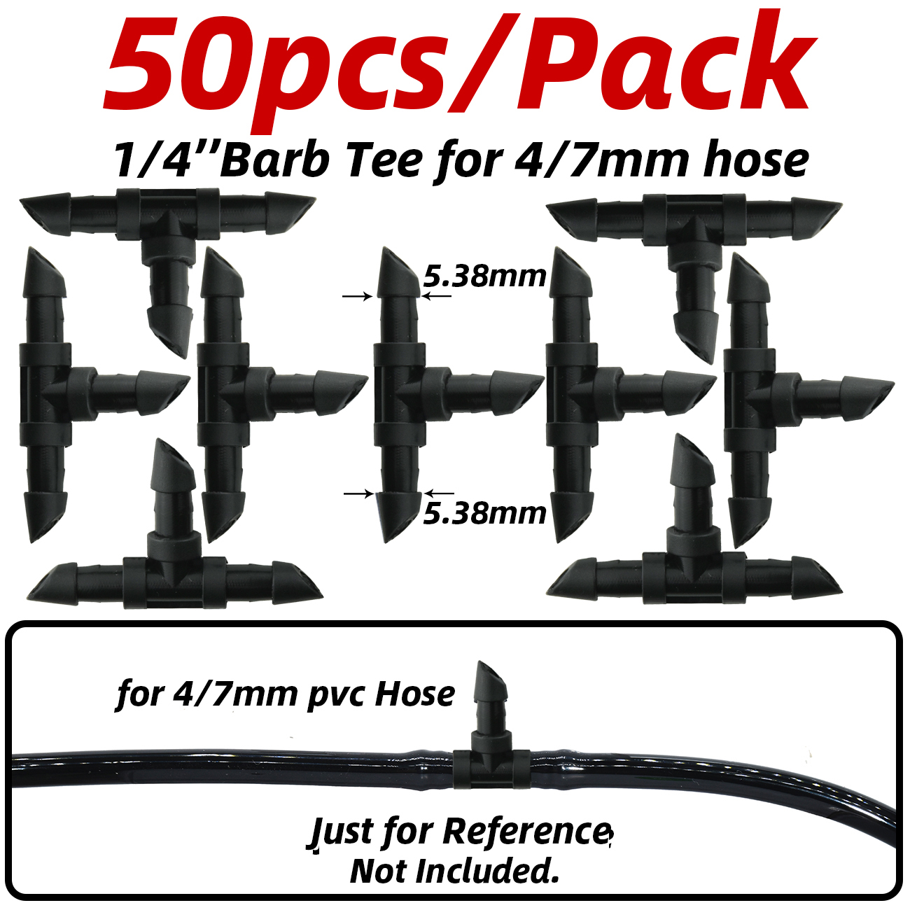 1-50pcs Barbed Connectors Irrigation Fittings Drip Irrigation Barbed Connectors 4/7mm Tubing Fittings for Flower Pot Garden Lawn: grey