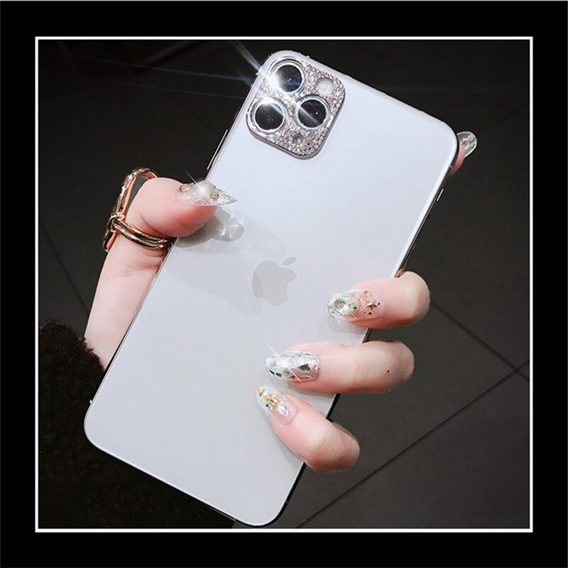 Bling Diamond Camera Lens Protective Ring Case For iPhone 11 11Pro Max Shining Rhinestone Camera Lens film Protector Cover