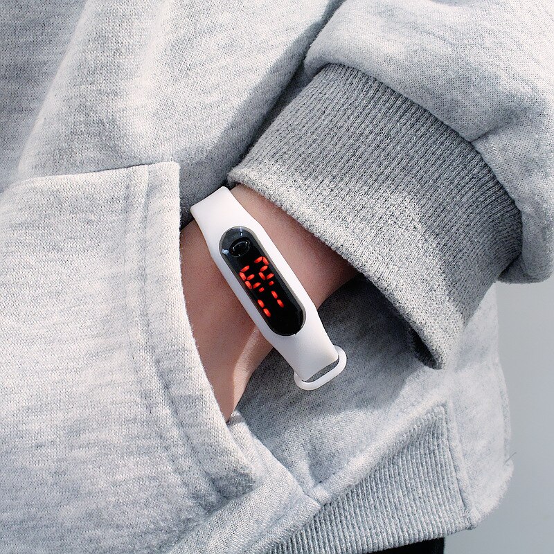 Candycat mini led armbandhorloge sporthorloge herenhorloge dameshorloge koppelhorloge kinderhorloge student elektronisch horloge: Wit