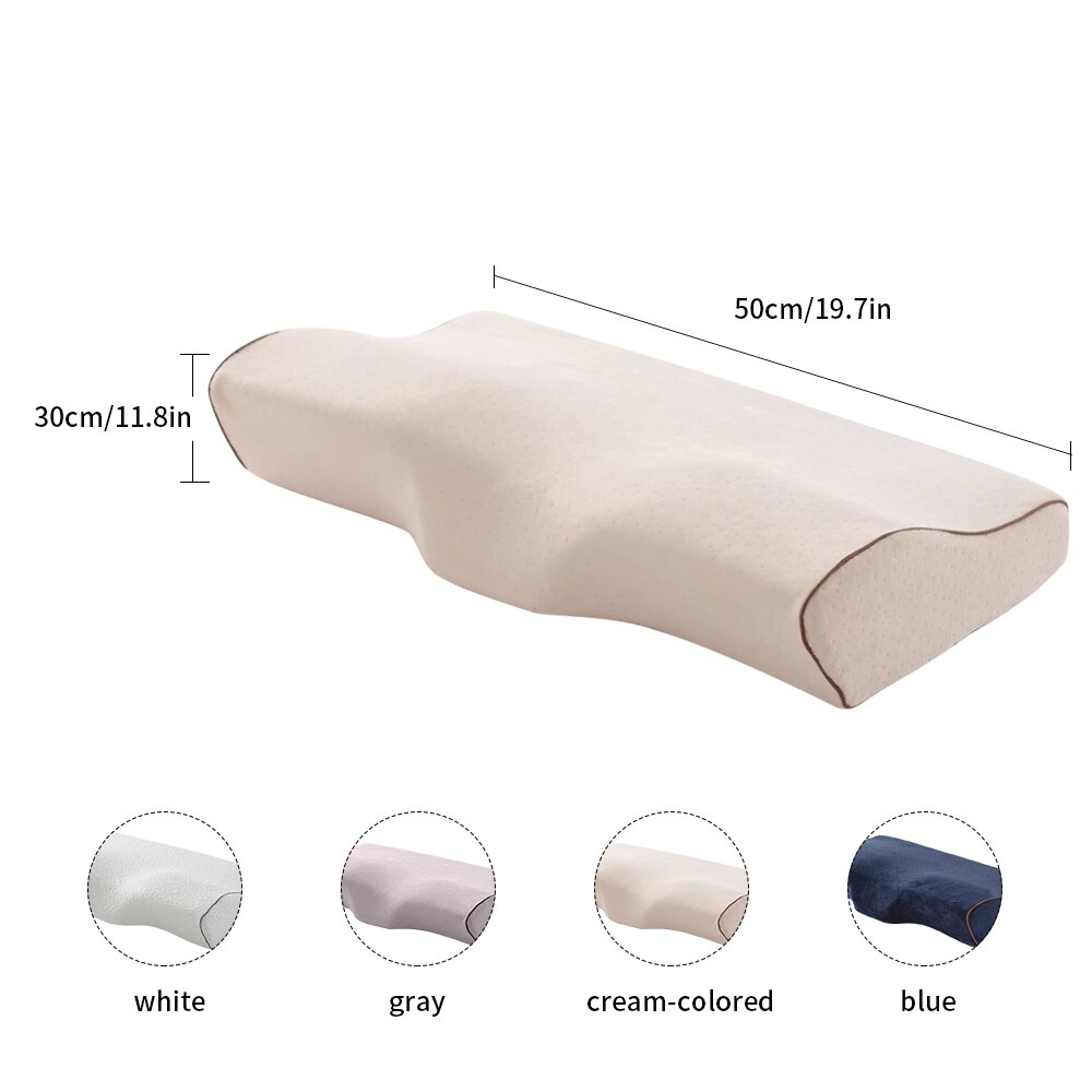 Memory Foam Bedding Pillow Butterfly Shaped Relax Neck Protection Orthopedic Slow Rebound Cervical For Health Care 50x30cm: A2 Beige 50x30cm