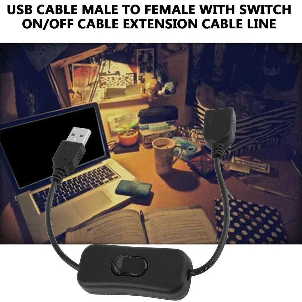 USB cable 30cm USB 2.0 A Male to A Female Extension Extender Black Cable With Switch ON OFF Cable