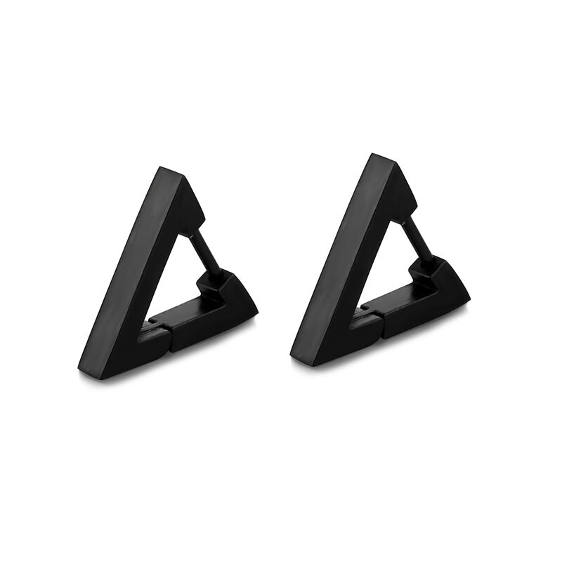 1 Pair Black Stud Earrings Mens Earrings Stainless Steel Black Earrings for Men Women Jewelry Piercing Hoop Earrings Set: Style 15