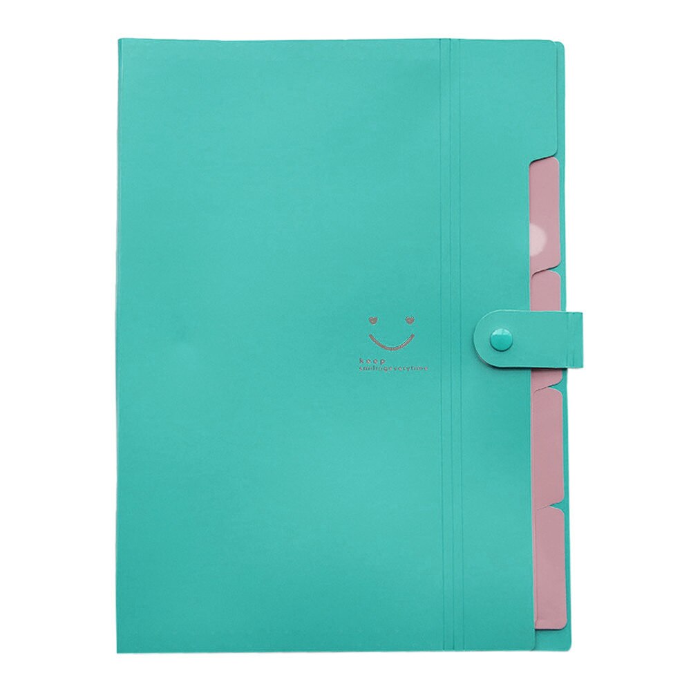A4 Bestand Document Bag Pouch Bill Map Houder Organizer Fastener Kantoorbenodigdheden Verse Snoep Kleur Multi-layer Bestandsmap bestand: E