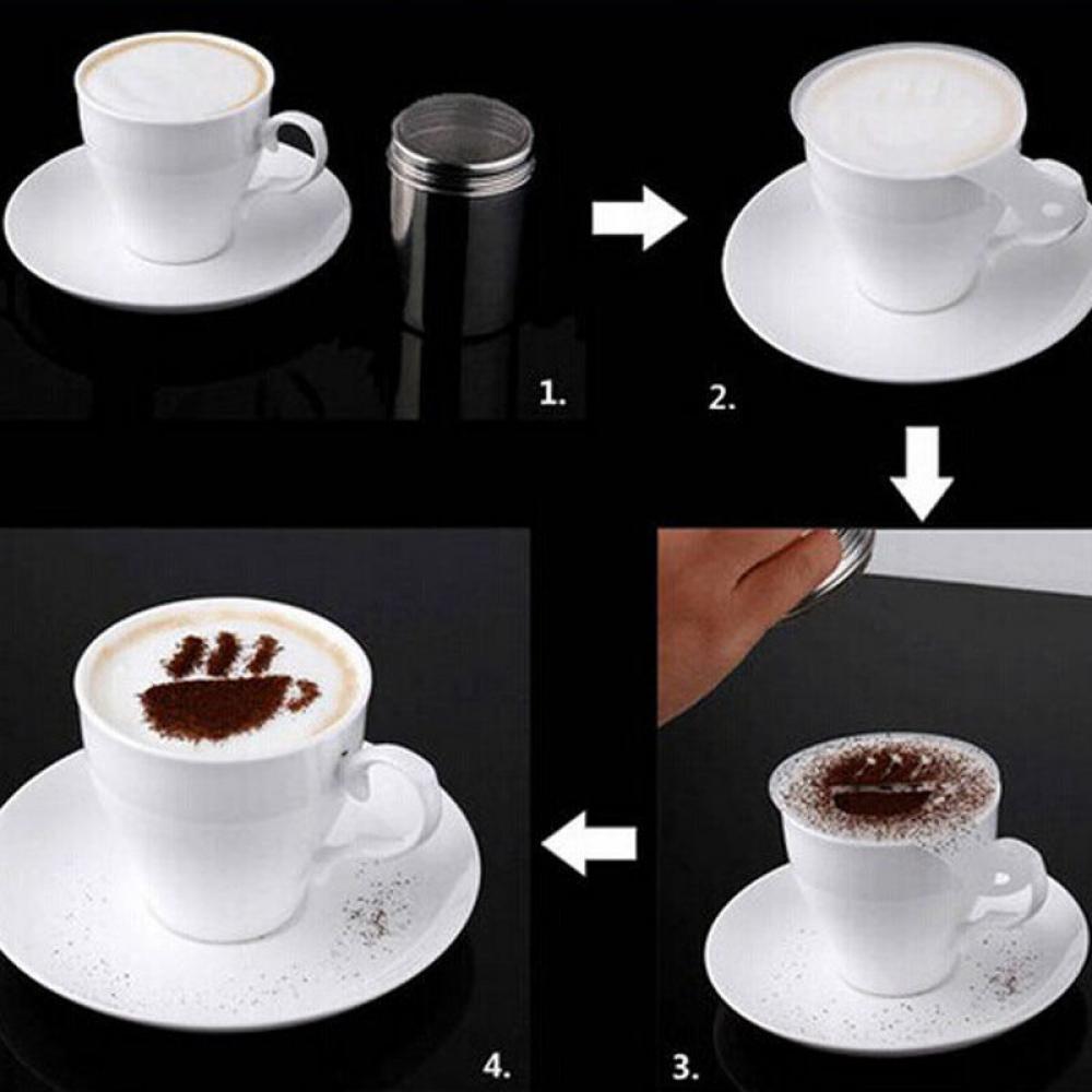 Helppo 16 kpl kahvi latte art stensiilit tee itse koristelu kakku cappuccino vaahto työkalu cn