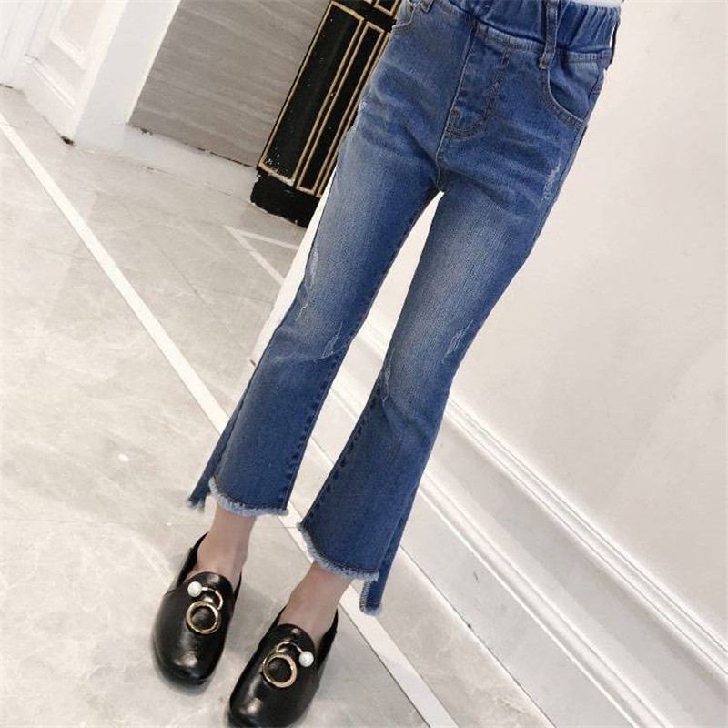 Spring Autumn Teenage Girls Jeans Trousers Kids Girls Skinny Jeans Boot Cut Pants Baby Girl Clothes Denim Leggings T136