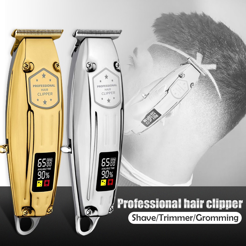 Cordless hair clipper hair trimmer gold barber shop powerful cutter hair cutting machine haircut cut electric rechargeable