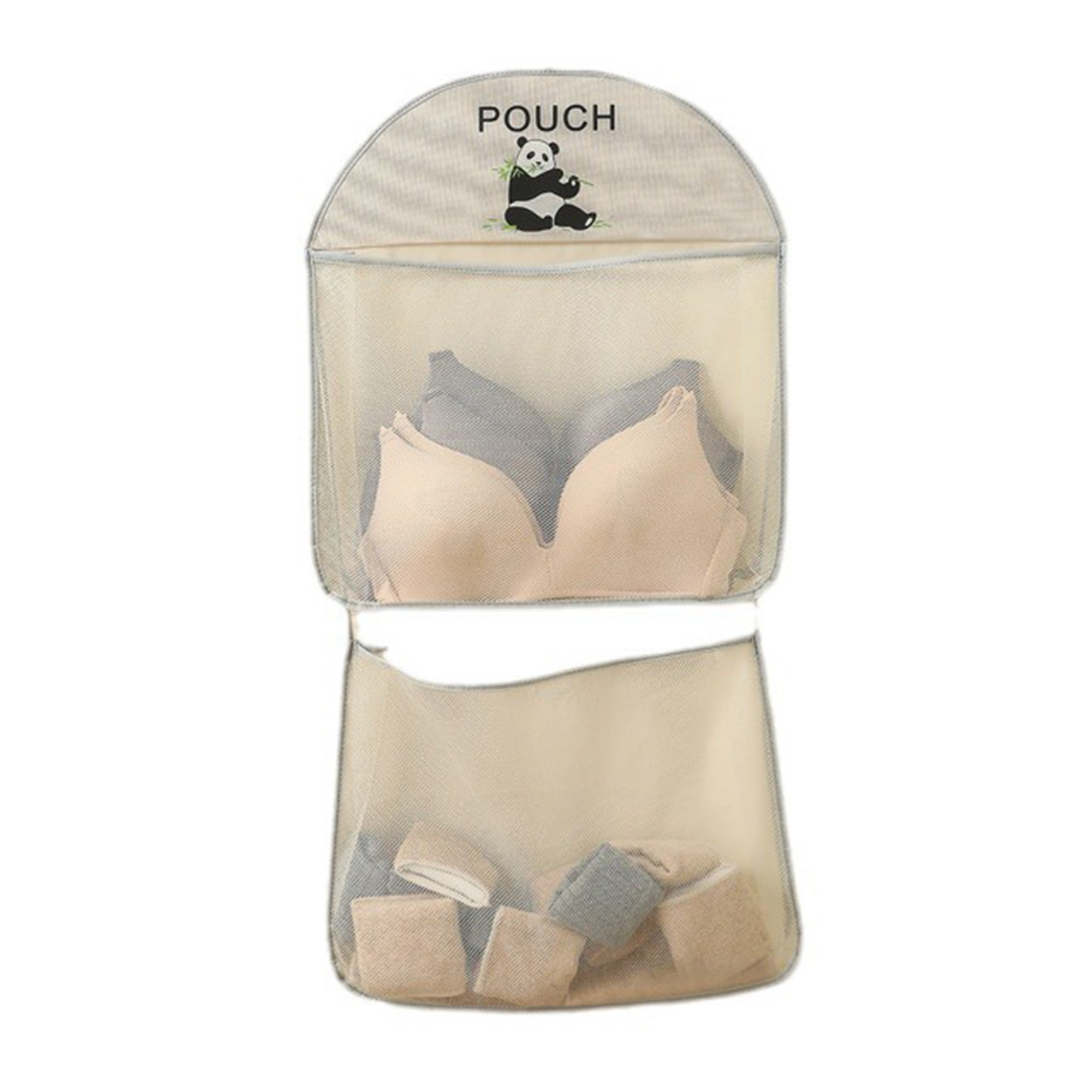 Hangende wasopbergtas Organizer Geschikt voor sokken Ondergoed Sokken Kast Wandmontage Mesh Zakjes Slaapzaal Mesh Zakken: Light Grey