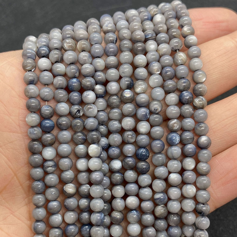 4mm gekleurde schelp kralen ronde losse kralen natuurlijke parelmoer schelp gespreide kralen sieraden maken DIY armband accessoires: Licht Roze