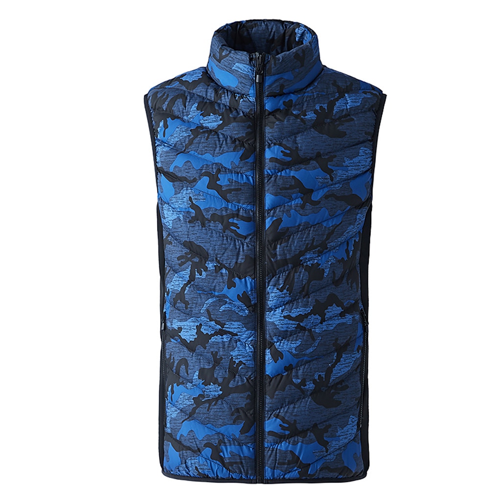 nouveaux hommes Camouflage gilet chauffant gilet chauffant USB thermique tissu plume hiver veste chasse Hinking directe