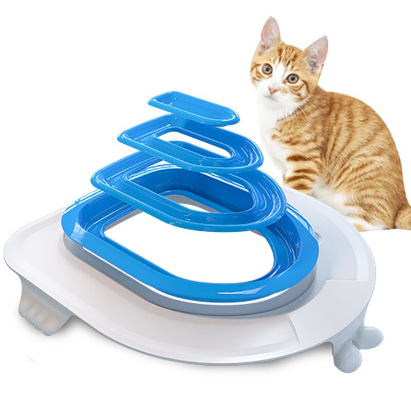 Cat Litter Tray Training Kit Folding Litter Box Cat Toilet Trainer Toilet Pet Cleaning Training Litter Kwitter Plastic Toilet