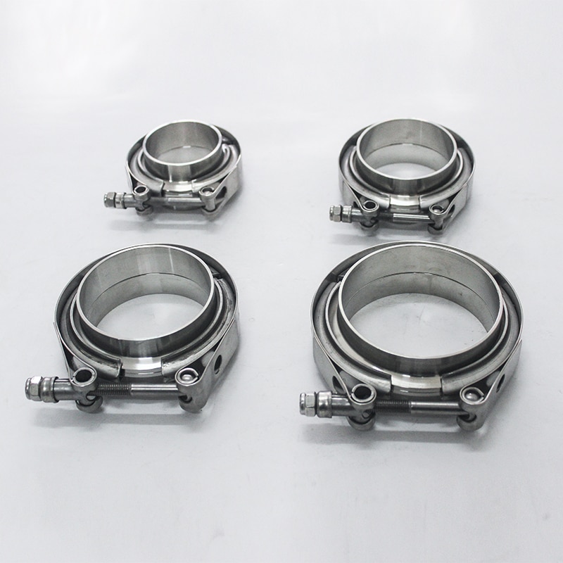 Car V Band Clamp Exhaust Downpipe Flange Kit 304 Stainless Steel(3