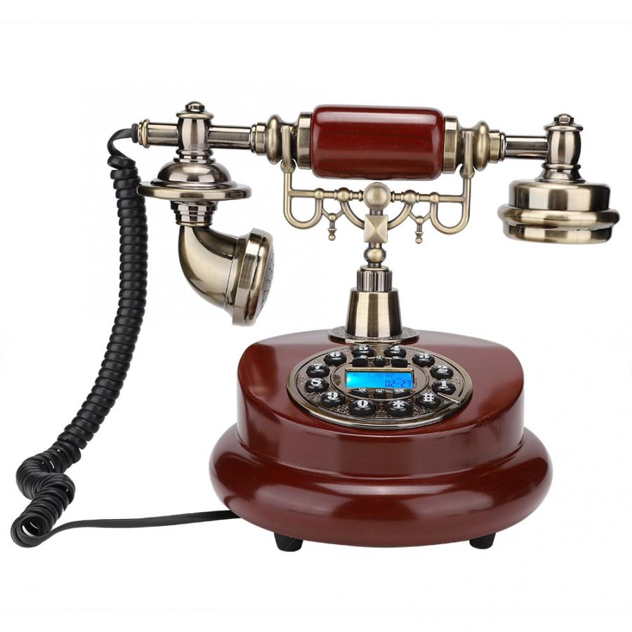 telefono European Retro Style Push Button FSK and DTMF caller ID Telephone Dial Desk Phone Home Office Decor Classical