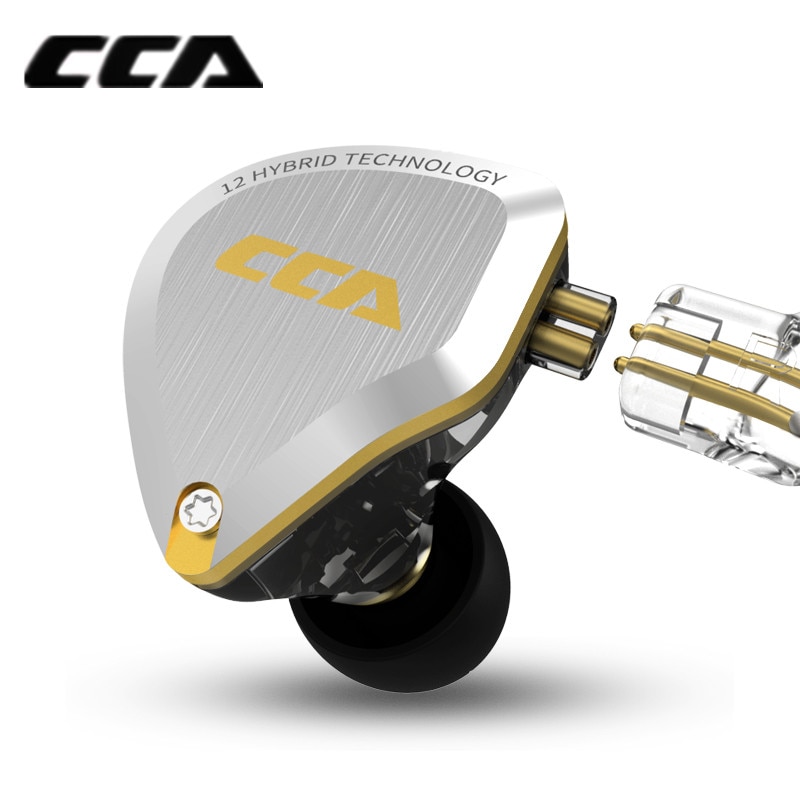 CCA C12 5BA 1DD Hybrid In-ear Earphones HIFI Metal Headset Music Sport Earphone Replaceable cable ZS10 PRO AS12 AS16 ZSX C16