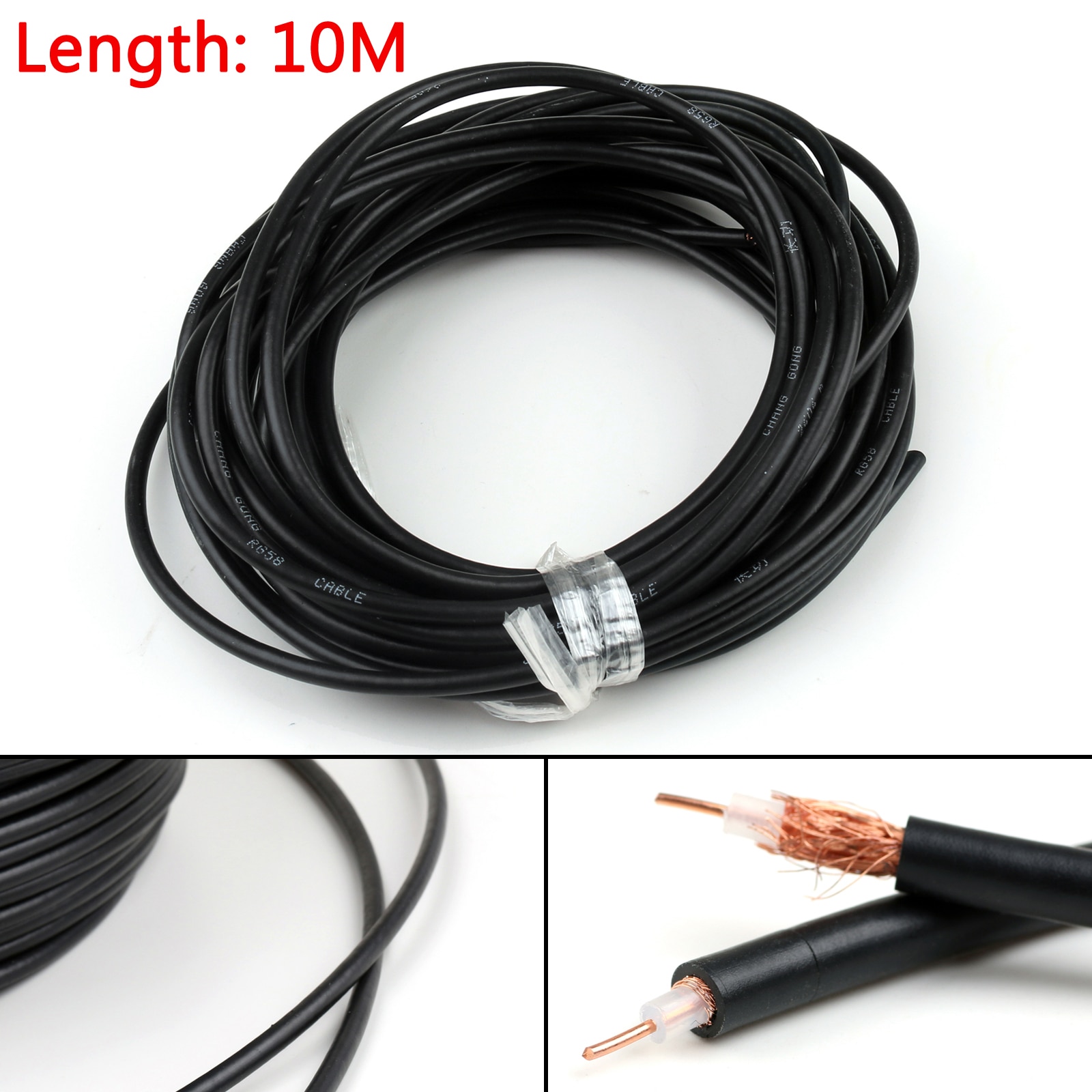 Areyourshop RG58 RF Coaxial Cable Connector 50ohm Coax Transceiver Pigtail 10m 30m Wires Cable