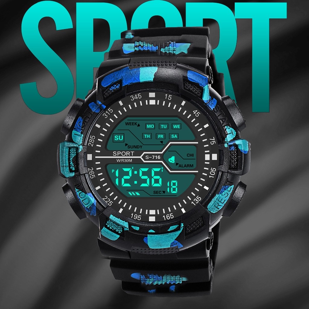 Mannen Digitale Elektronische Horloge Sport Horloge Mode Led Horloge Datum Mannen Outdoor Sport Waterdicht Horloge Relogio Masculino Digitale